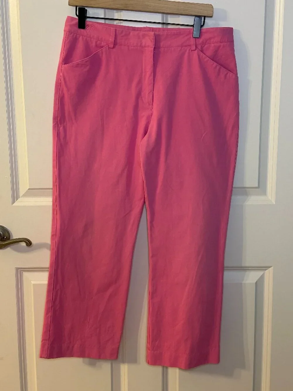 Lilly Pulitzer Pink Crop Straight Leg Pants Size 10 Preppy Coastal
